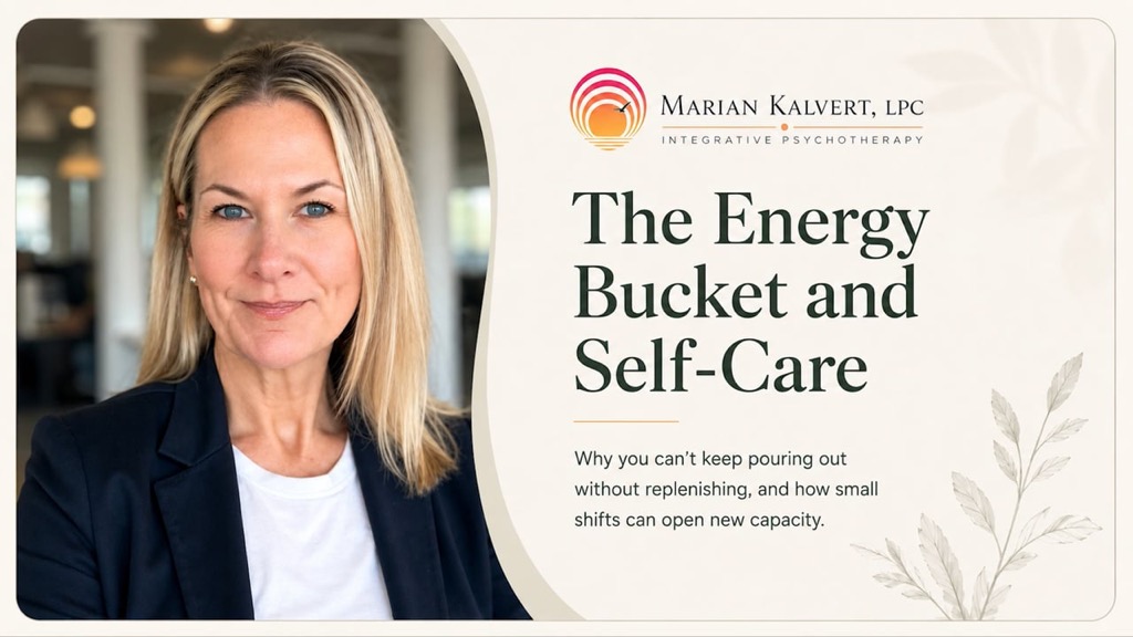 Marian Kalvert explaining the energy bucket metaphor
